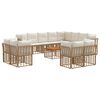 vidaXL Outdoor-Sofagarnitur 13 stk. 12-Sitzer Natur und Cremewei&szlig;