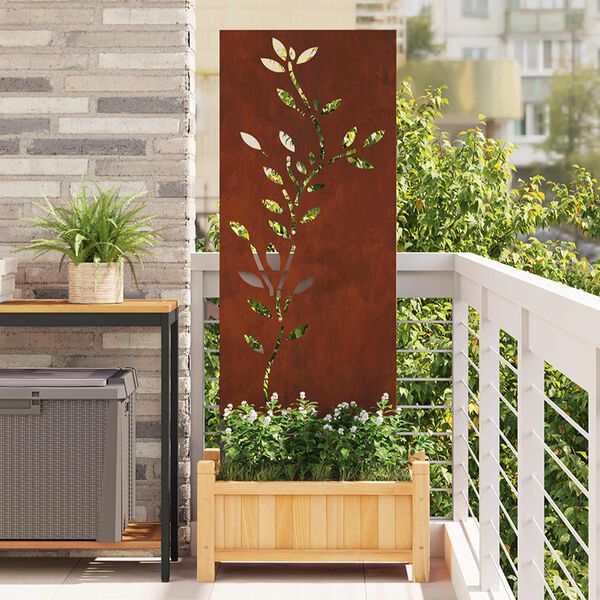 vidaXL Garten Sichtschutz-Leinwand Rostig 50 x 140 cm Wetterfeststahl