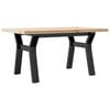 vidaXL Couchtisch Y-Gestell 80x50x40,5cm Massivholz Kiefer & Stahl