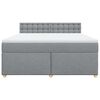 vidaXL Boxspringbett mit Matratze Hellgrau 180x200 cm Stoff