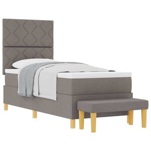 vidaXL Boxspringbett mit Kopfteil Taupe 200 x 80 cm Stoff