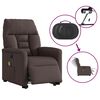 vidaXL Elektrischer Massagesessel mit Aufstehhilfe Dunkelbraun Stoff