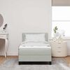 vidaXL LED Boxspringbett mit Matratze Hellgrau 90 x 190 cm Samt