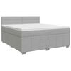 vidaXL Boxspringbett mit Matratze Hellgrau 160 x 200 cm Stoff
