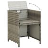vidaXL 11-tlg. Garten-Essgruppe mit Auflagen Poly Rattan Grau