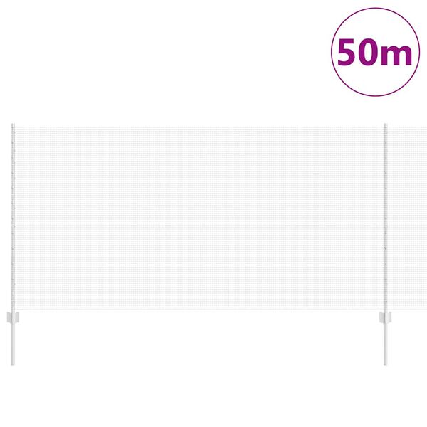 vidaXL Zaun mit Pfosten Silber 1,2 x 50 m Stahl
