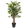 vidaXL Zitronenbaum K&uuml;nstlich mit 3 St&auml;mmen Gr&uuml;n 85 cm PP