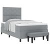 vidaXL Boxspringbett mit Matratze Hellgrau 120 x 200 cm Stoff