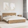 vidaXL Bettrahmen Artisan-Eiche 180 x 200 cm Holzwerkstoff