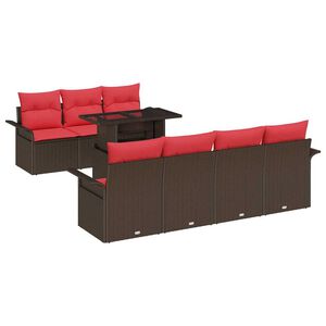 vidaXL Gartensofa-set 8 stk. Braun [Synthetisch]: Poly Rattan