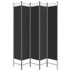 vidaXL 5-tlg. Paravent Schwarz 200x220 cm Stoff