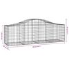 vidaXL Gabionen mit Hochbogen 50 Stk. 200x50x60/80 cm Verzinktes Eisen