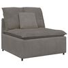 vidaXL Modulares Sofa Mittelmodul mit Kissen Hellgrau 100 cm