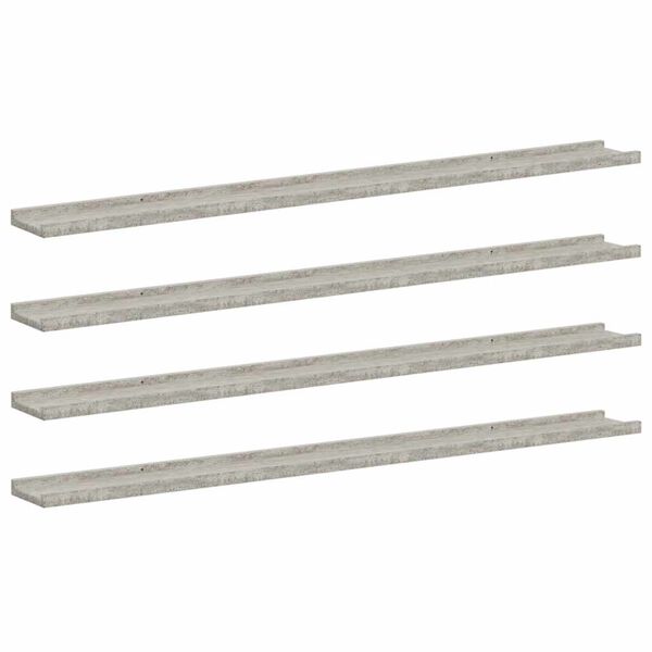 vidaXL Wandregale 4 Stk. Betongrau 115x9x3 cm