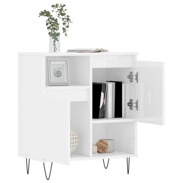 vidaXL Sideboard Hochglanz-Wei&szlig; 60x35x70 cm Holzwerkstoff