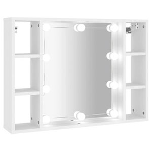 vidaXL Spiegelschrank mit LED Wei&szlig; 76x15x55 cm