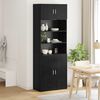 vidaXL Aufbewahrungsschrank Schwarz Eichen-Optik 80 x 42,5 x 225 cm