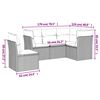 vidaXL 5-tlg. Garten-Sofagarnitur mit Kissen Hellgrau Poly Rattan