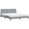 vidaXL Bett mit Matratze "Hanko" Hellgrau 180x200 cm Stoff