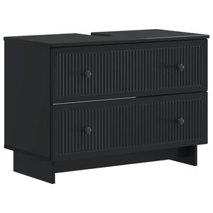 vidaXL Waschbeckenschrank EDE Schwarz 82 x 41 x 59 cm Holzwerkstoff