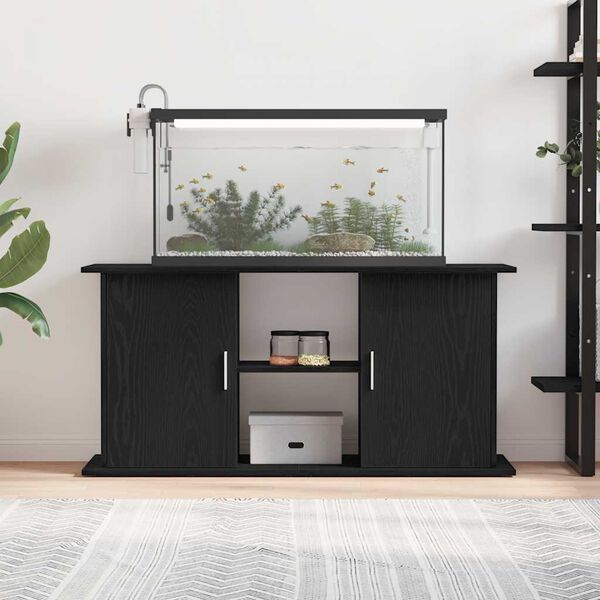 vidaXL Aquariumst&auml;nder Schwarz Eichen-Optik 121x41x58 cm Holzwerkstoff