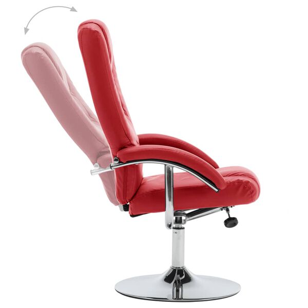 vidaXL Relaxsessel mit Fu&szlig;hocker Rot Kunstleder