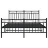 vidaXL Bettgestell mit Kopf- und Fu&szlig;teil Metall Schwarz 140x190 cm