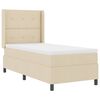vidaXL Boxspringbett mit Matratze mit Kopfteil Creme 90 x 200 cm Stoff