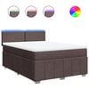 vidaXL Boxspringbett mit Matratze Dunkelbraun 140x200 cm Stoff