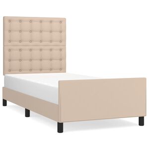 vidaXL Bettgestell mit Kopfteil Cappuccino-Braun 90x190 cm Kunstleder