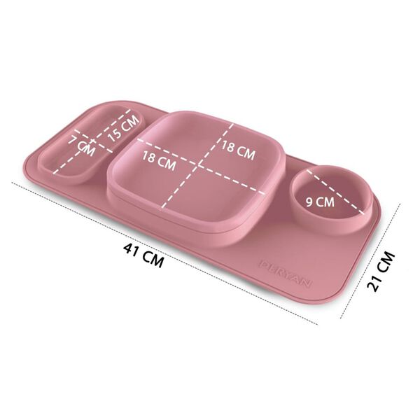 DERYAN Baby-Platzset Quuby Silikon Rosa
