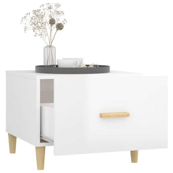 vidaXL Couchtisch Hochglanz-Wei&szlig; 50x50x40 cm Holzwerkstoff