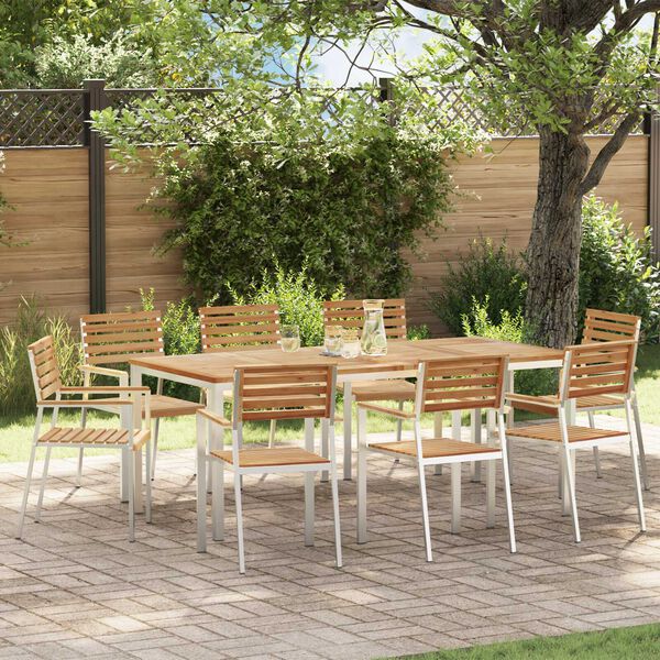vidaXL Gartenstuhl 8 pcs &Ouml;l-Natur 56 x 54,5 x 87 cm Massivholz Teak