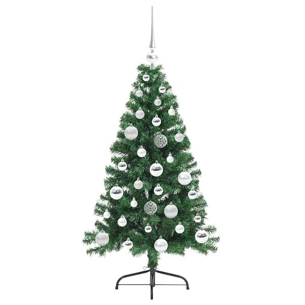 vidaXL Künstlicher vorbeleuchteter Weihnachtsbaum Grün 120 cm PVC
