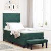 vidaXL Boxspringbett mit Matratze Dunkelgr&uuml;n 90 x 200 cm Samt