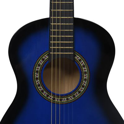 vidaXL 8-tlg. Klassische Gitarre Set für Anfänger Blau 1/2 34"