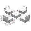 vidaXL 5-tlg. Garten-Lounge-Set mit Kissen Poly Rattan Schwarz