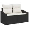 vidaXL Garten-Sofa-Set mit Kissen 8 pcs Schwarz Poly Rattan