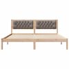 vidaXL Bettrahmen mit Kopfteil Taupe 160 x 200 cm Massives Kiefernholz