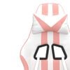 vidaXL Gaming-Stuhl mit Fußstütze Weiß und Rosa Kunstleder