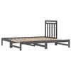 vidaXL Tagesbett Ausziehbar Grau 2x(90x200) cm Massivholz Kiefer