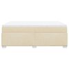 vidaXL Boxspringbett mit Matratze Creme 160x200 cm Stoff