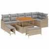 vidaXL Gartensofa-set 9 stk. Beige Poly-Rattan