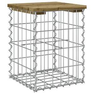 vidaXL Gartenbank aus Gabionen 33x31x42 cm Kiefernholz Impr&auml;gniert