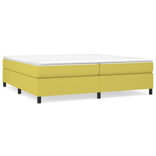 vidaXL Boxspringbett mit Matratze Gr&uuml;n 200x200 cm Stoff