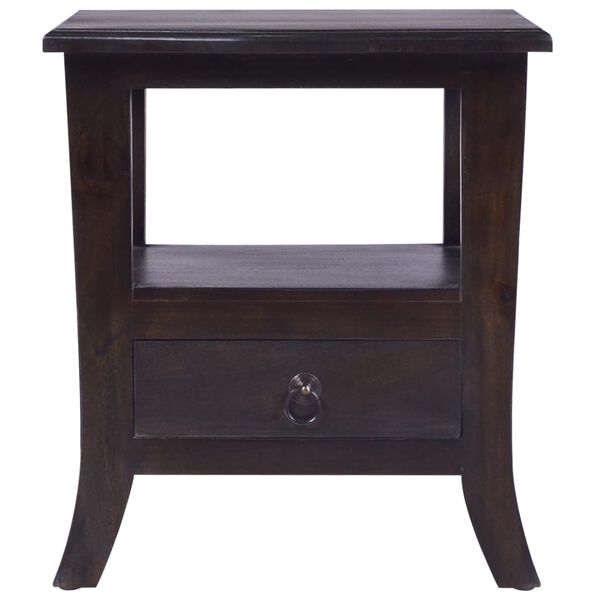 vidaXL Nachttisch Hellschwarz 40x40x45 cm Massivholz Mahagoni