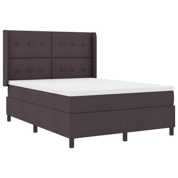 vidaXL Boxspringbett mit Matratze Dunkelbraun 160 x 200 cm Stoff