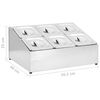 vidaXL Gastronorm-St&auml;nder mit 6 GN 1/6 Beh&auml;ltern Edelstahl