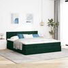 vidaXL Ottoman-Bett mit Matratzen Dunkelgr&uuml;n 200x200 cm Samt