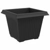 vidaXL Quadratischer Blumentopf 24 pcs Schwarz 28,5 x 28,5 x 22 cm